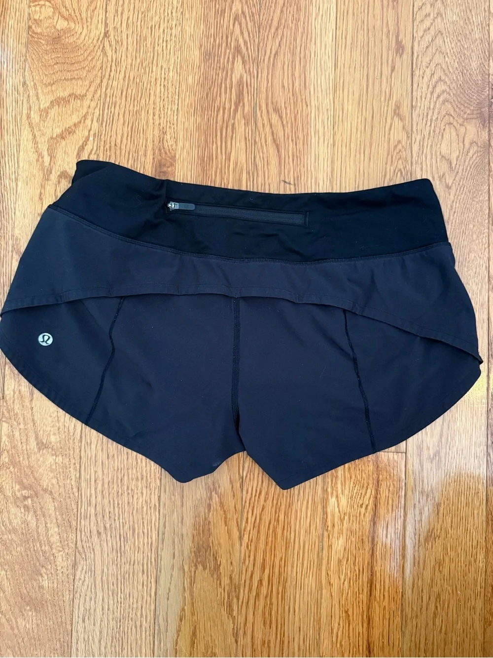 lululemon athletica Black Women's Athletic Running Shorts with Back Zip Pocket